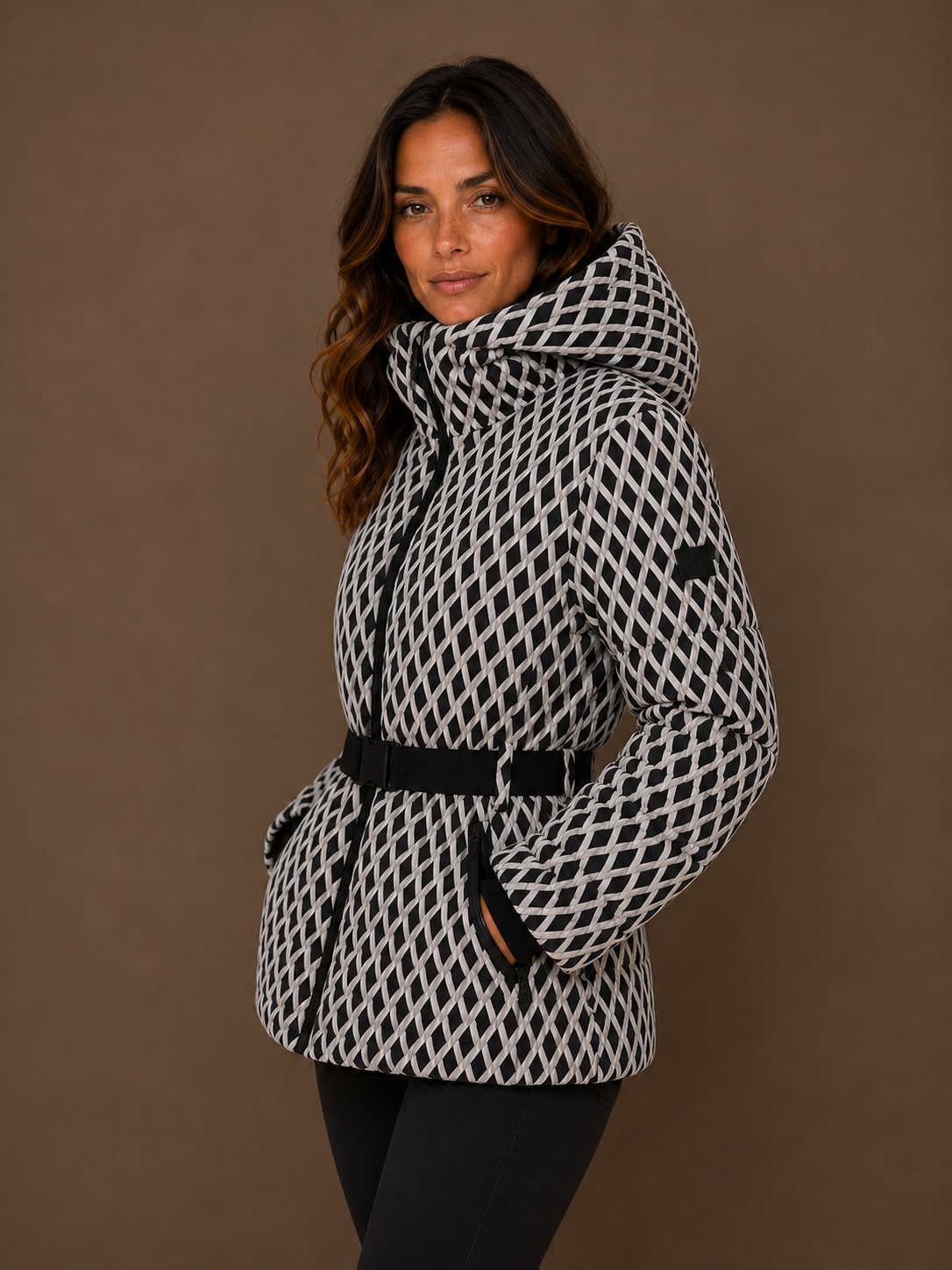 Women’s Snow Skiing Cotton Jacket Hooded Slim Fit Ski Coat