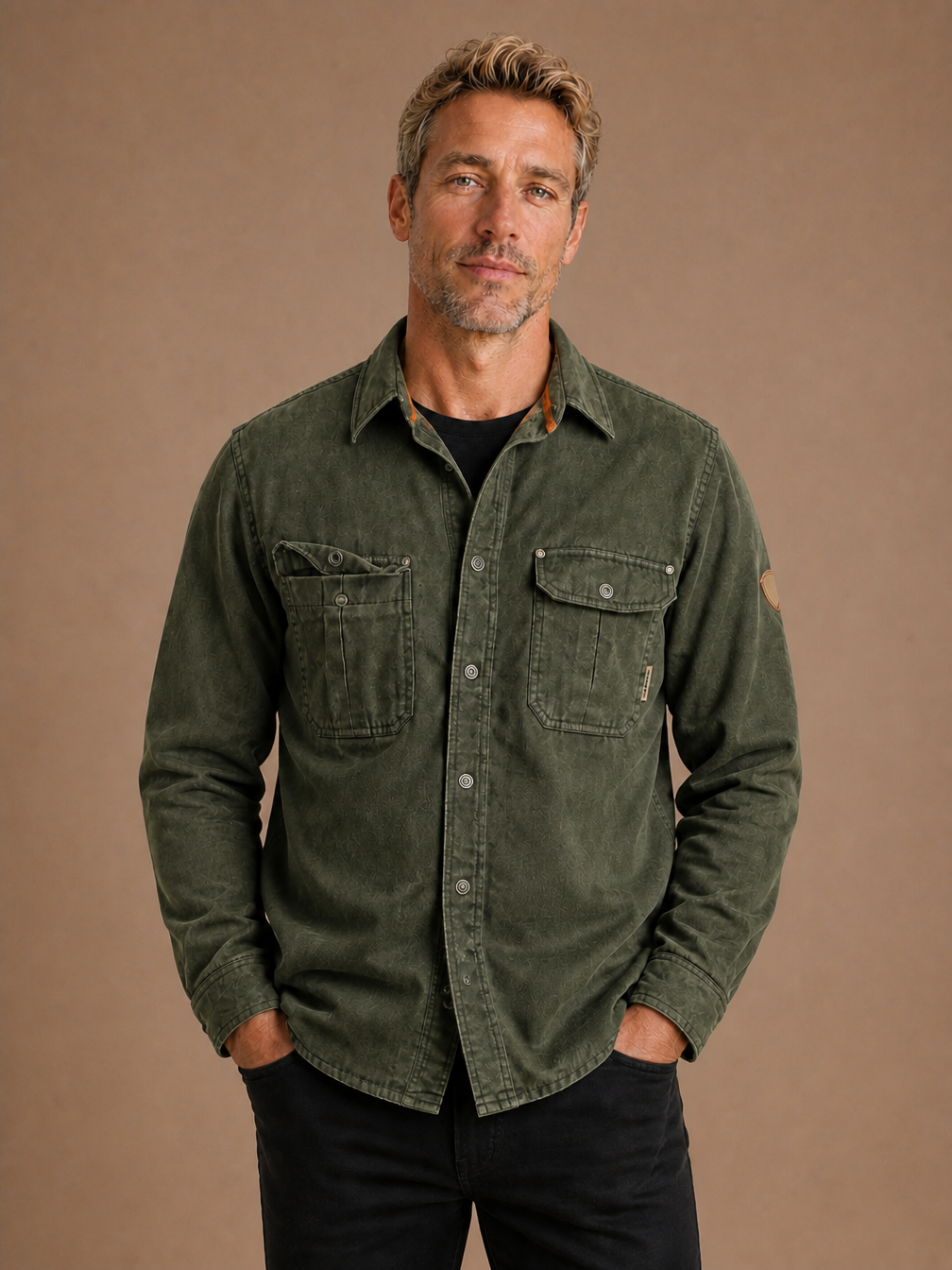 Men's Waxed Cotton Jacket Regular Fit for Outdoor, Casual and Workwear - Green