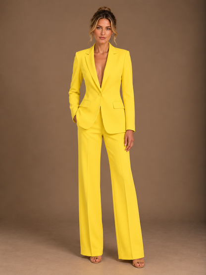 Women's Tailored Blazer & Wide-Leg Trouser Set