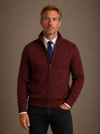 Men’s Classic Zip-Up Cardigan Sweater Timeless Knit Jacket for Smart Casual Wear