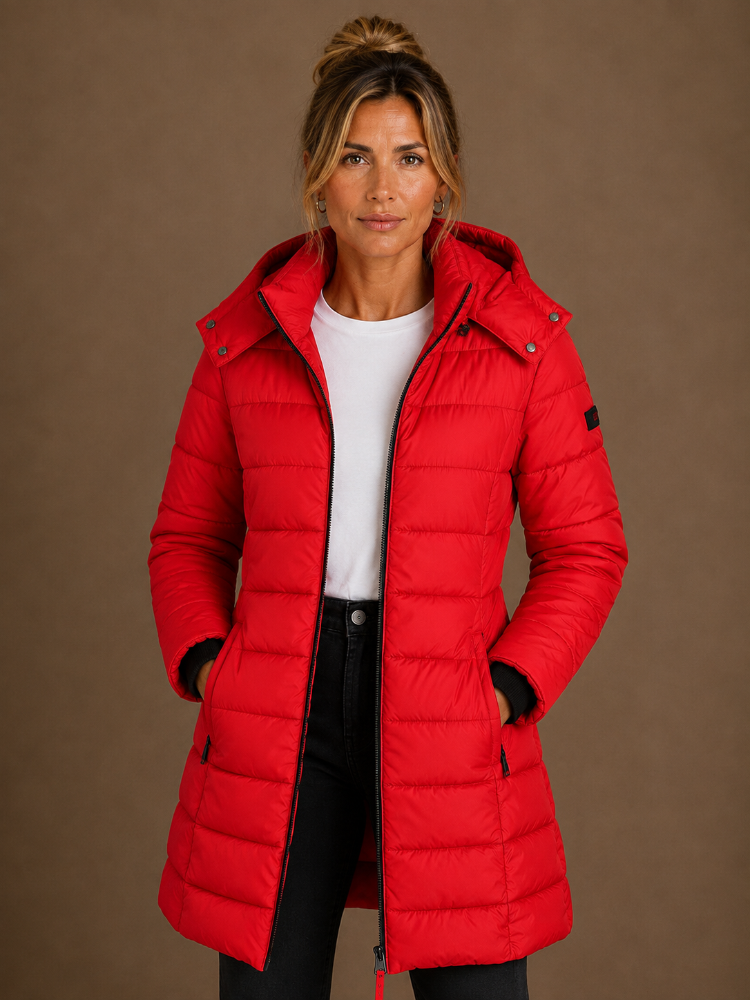 Women's Puffer Jacket Hooded Quilted Padded Coat for Winter Wear