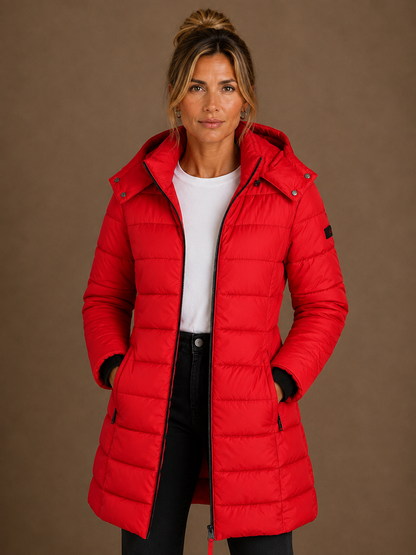 Women's Puffer Jacket Hooded Quilted Padded Coat for Winter Wear
