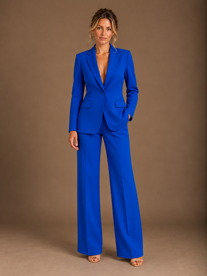 Women's Tailored Blazer & Wide-Leg Trouser Set