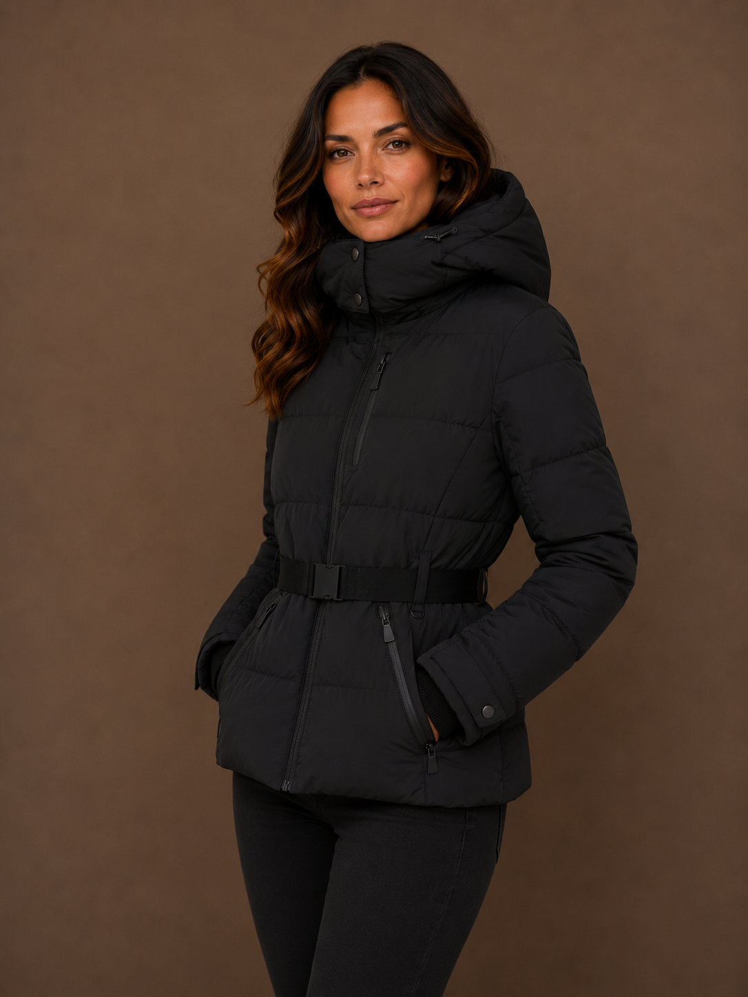 Women’s Snow Skiing Cotton Jacket Hooded Slim Fit Ski Coat