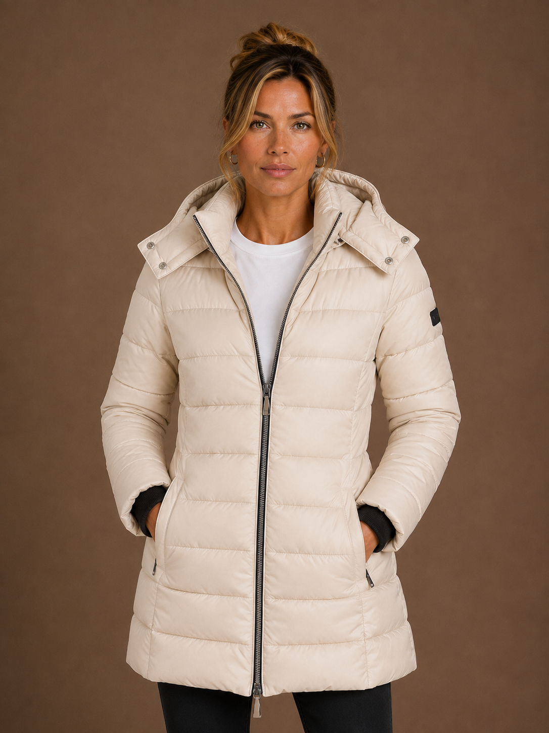 Women's Puffer Jacket Hooded Quilted Padded Coat for Winter Wear