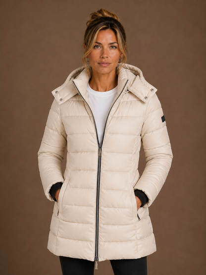 Women's Puffer Jacket Hooded Quilted Padded Coat for Winter Wear