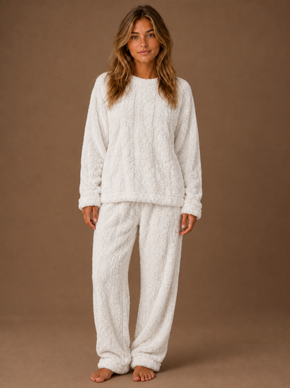 Women's Flannel Pyjama Set with Long Sleeve Top and Matching Trousers