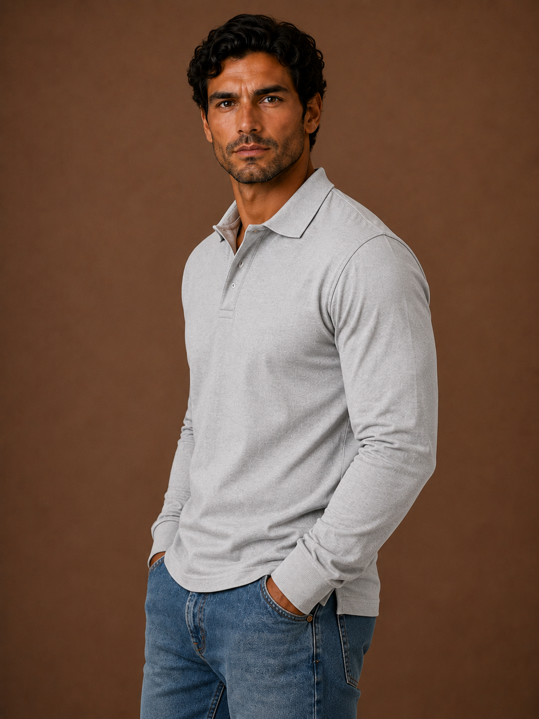 Men's Polo Shirt Wilson - Tailored Classic Long Sleeve