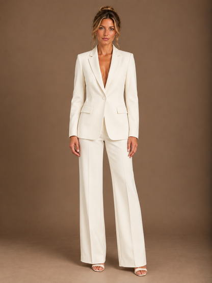 Women's Tailored Blazer & Wide-Leg Trouser Set
