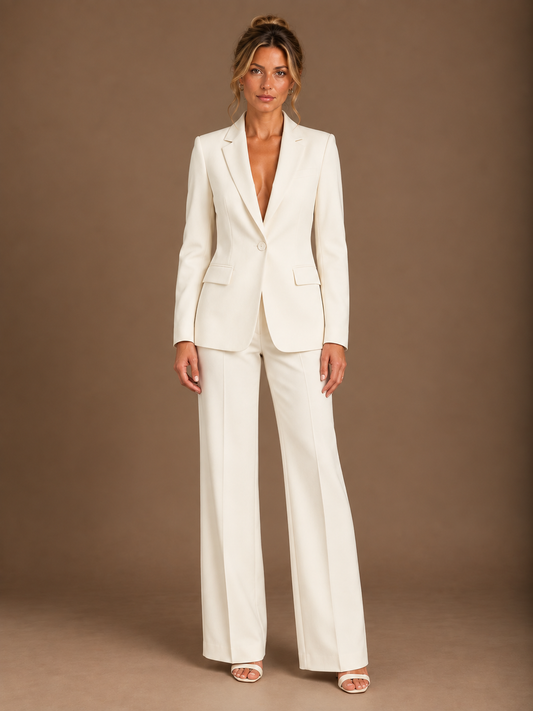 Women's Tailored Blazer & Wide-Leg Trouser Set
