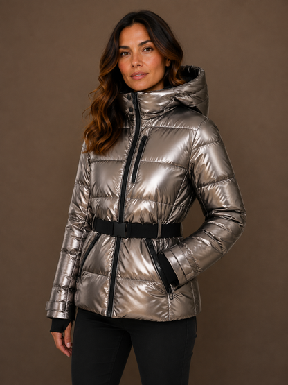 Women’s Snow Skiing Cotton Jacket Hooded Slim Fit Ski Coat