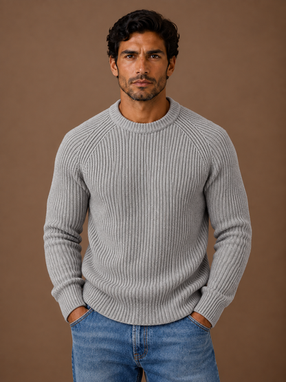Men's Heavyweight Cotton Fisherman Rib Knit Sweater