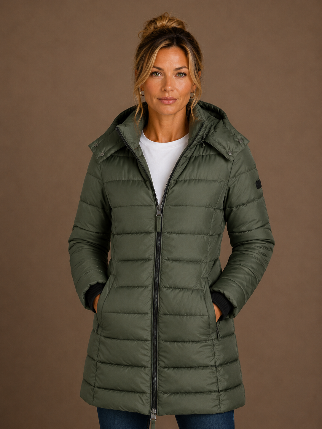 Women's Puffer Jacket Hooded Quilted Padded Coat for Winter Wear