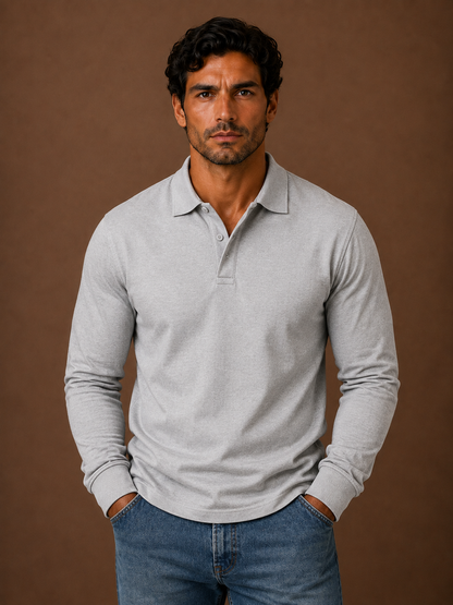 Men's Polo Shirt Wilson - Tailored Classic Long Sleeve
