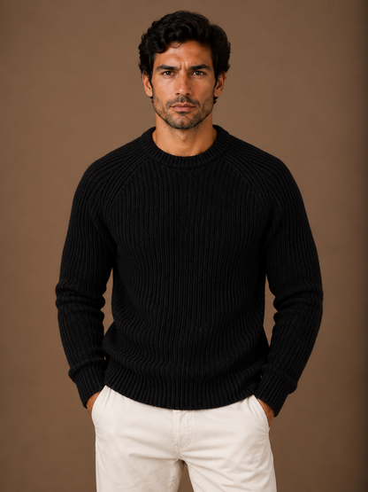 Men's Heavyweight Cotton Fisherman Rib Knit Sweater