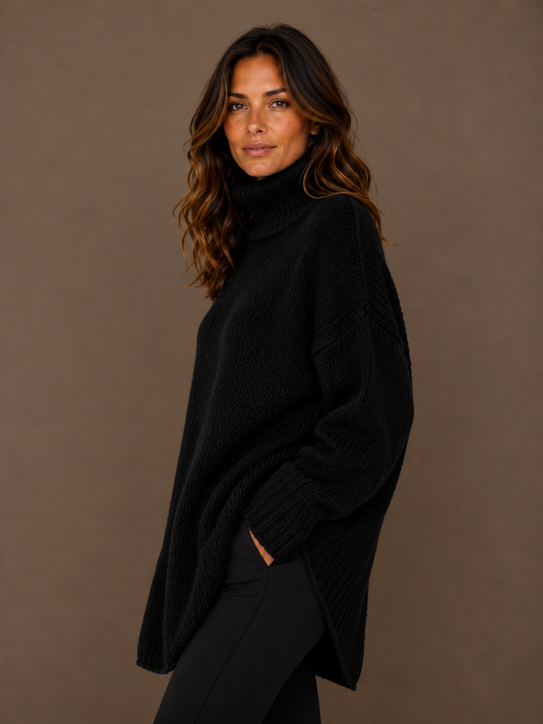 Women’s Relaxed Long Knit Sweater Longline Ladies Cardigan
