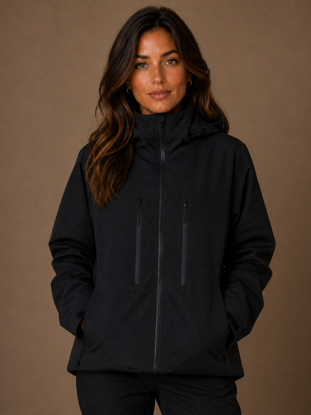 Ski and Snowboard Jacket Waterproof Winter Jacket with Ventilation - Black