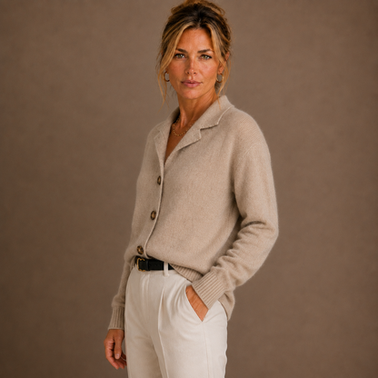 Women’s Thick Cashmere Cardigan – Button-Up Autumn Winter Sweater