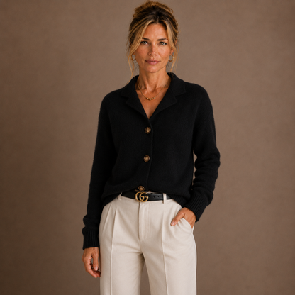 Women’s Thick Cashmere Cardigan – Button-Up Autumn Winter Sweater