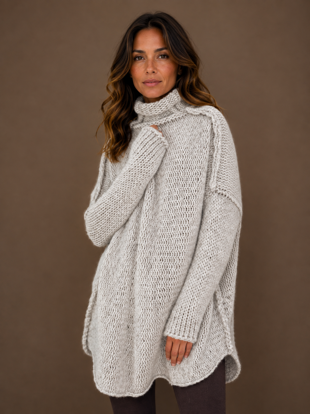 Women’s Relaxed Long Knit Sweater Longline Ladies Cardigan