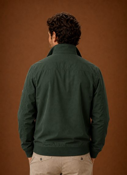 Men's Lightweight Bomber Jacket with Stand Collar, Full-Zip Front and Utility Pockets - Image 6
