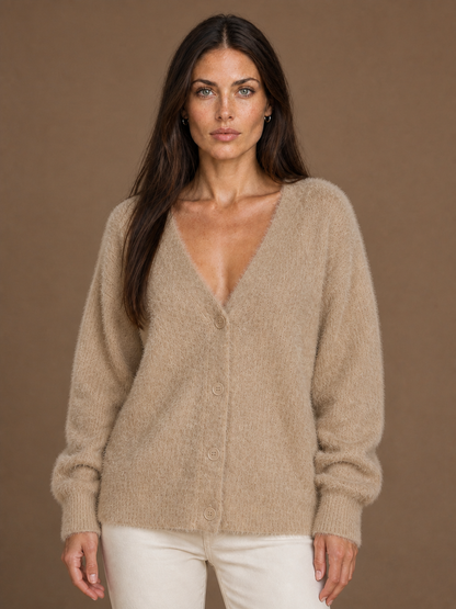Oversized Faux Cashmere Cardigan with Soft, Cosy Feel - Fur