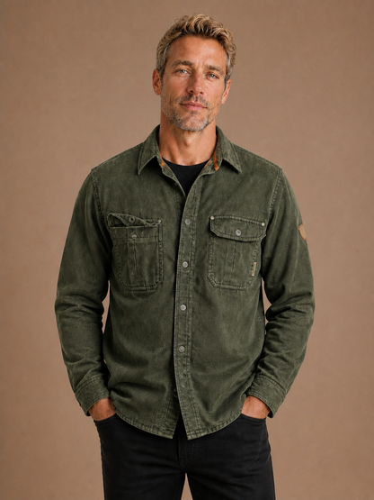 Men's Waxed Cotton Jacket Regular Fit for Outdoor, Casual and Workwear - Green