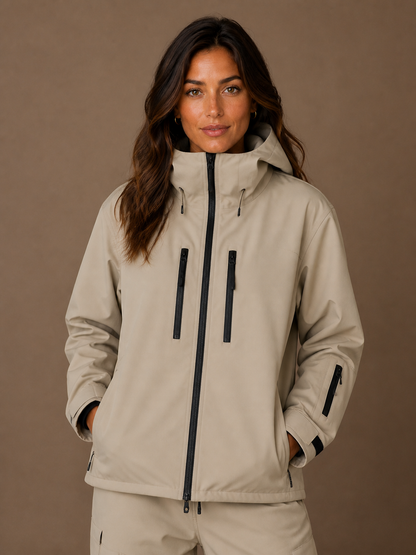 Ski and Snowboard Jacket Waterproof Winter Jacket with Ventilation - Khaki