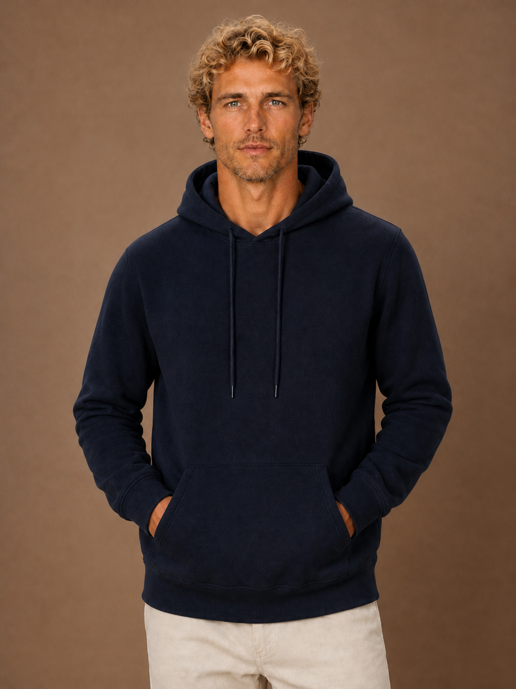 Men's Pullover Hoodie Long Sleeve Sweatshirt - Navy