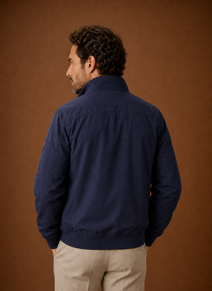 Men's Lightweight Bomber Jacket with Stand Collar, Full-Zip Front and Utility Pockets - Image 10