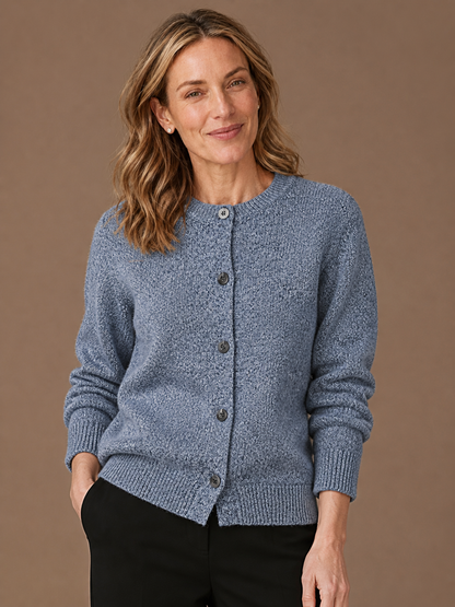 Women’s Chunky Knit Cardigan - Button Front Soft Sweater - Sky