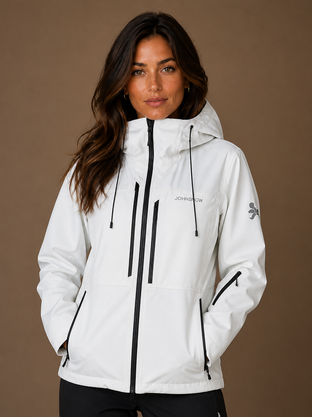 Ski and Snowboard Jacket Waterproof Winter Jacket with Ventilation - White